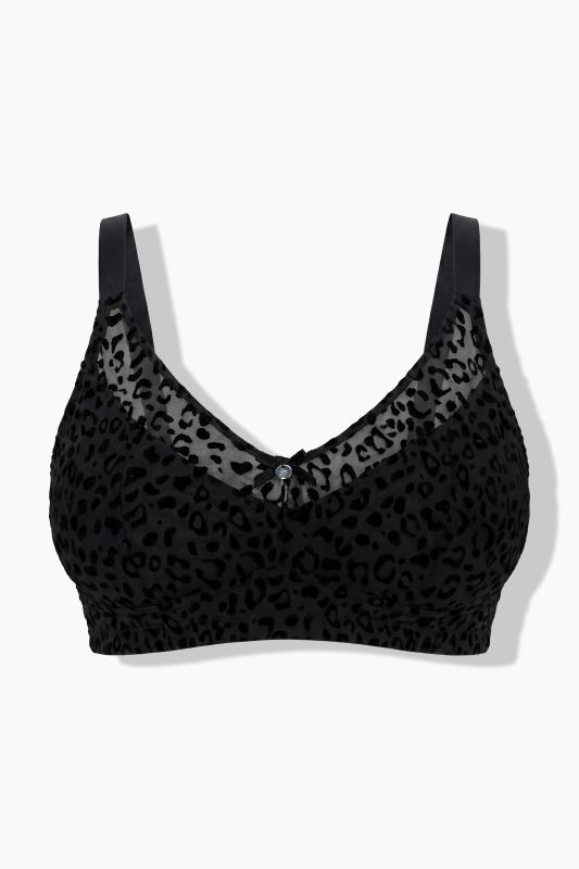 TruYou Sheer Leopard Print Underwire-Free Bralette