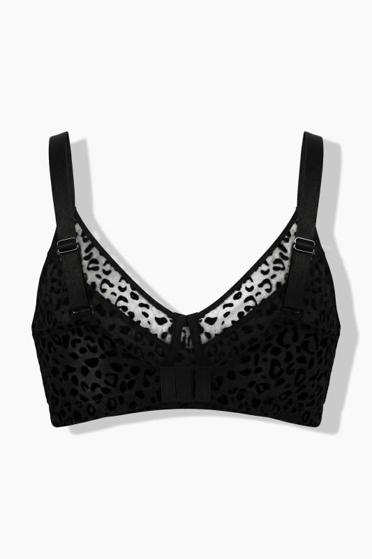 TruYou Sheer Leopard Print Underwire-Free Bralette