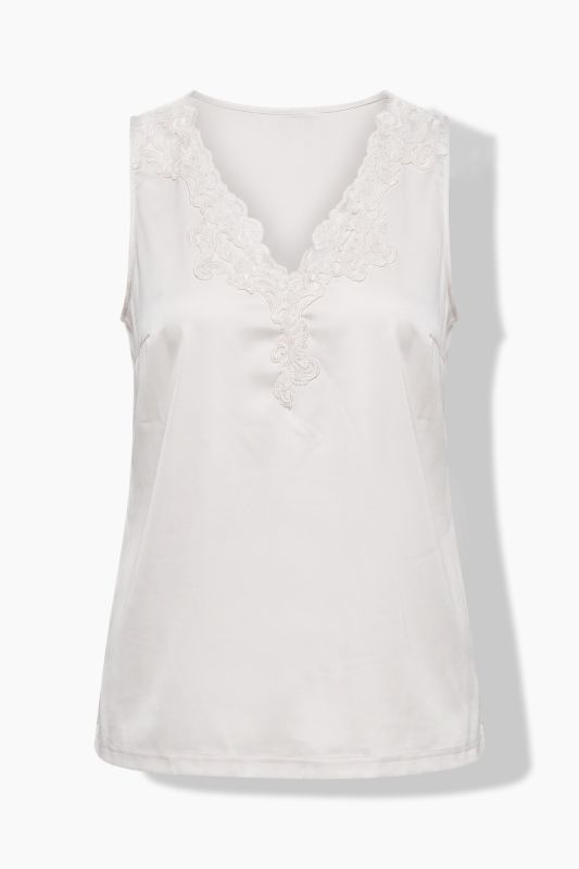 Floral Lace Trim V-Neck Tank Top