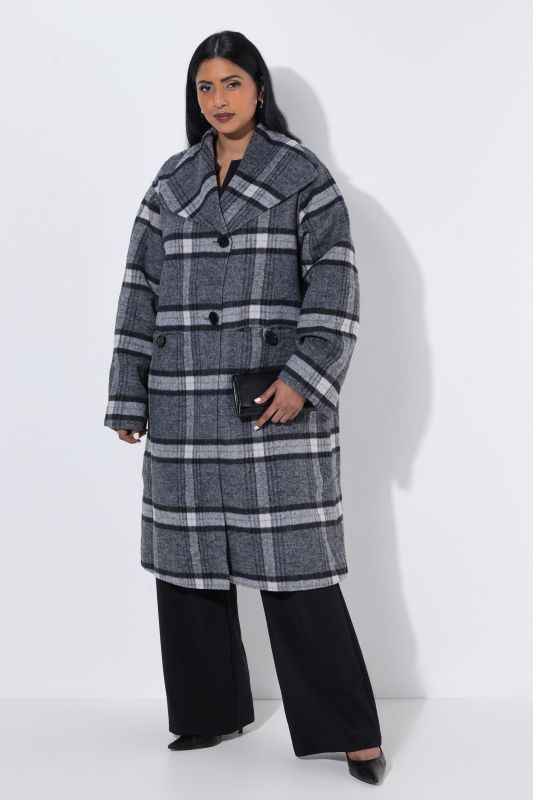 Wool-Blend Oversized Asymmetric Coat