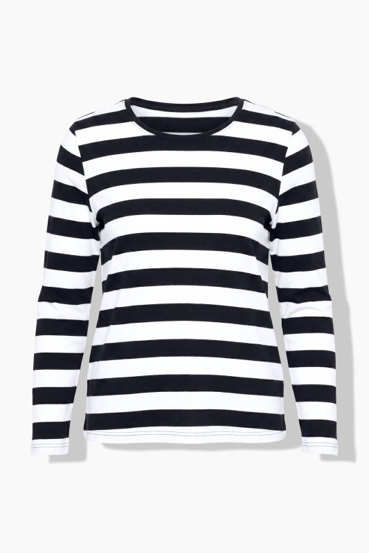 Striped Long Sleeve Crew Neck Tee