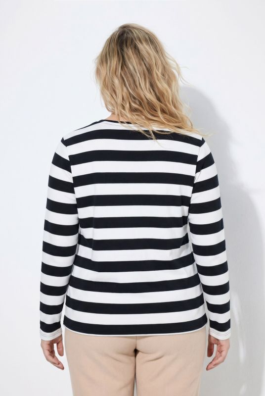 Striped Long Sleeve Crew Neck Tee