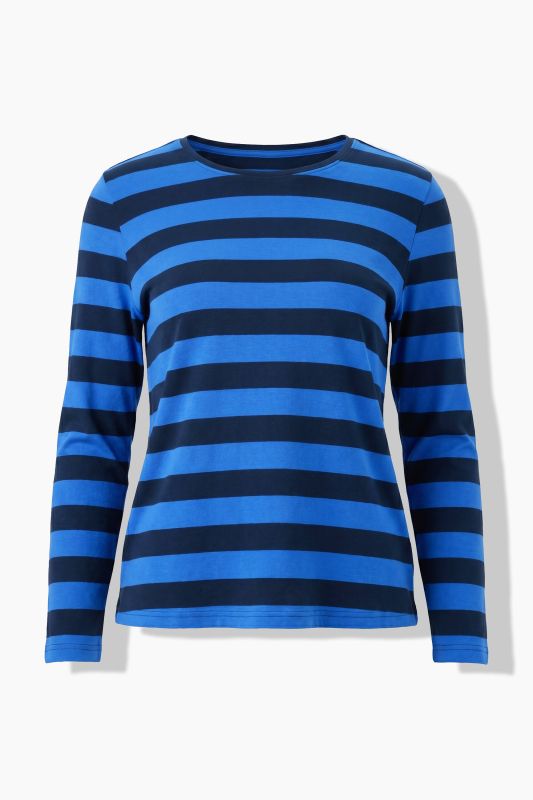 Striped Long Sleeve Crew Neck Tee