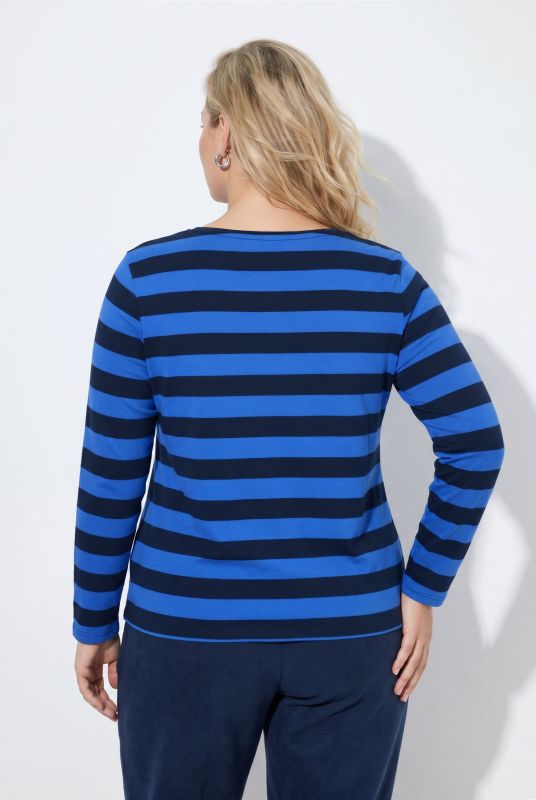 Striped Long Sleeve Crew Neck Tee