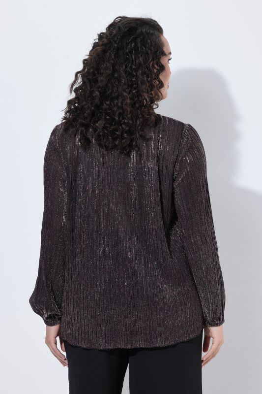 Glitter Knit Long Sleeve Blouse