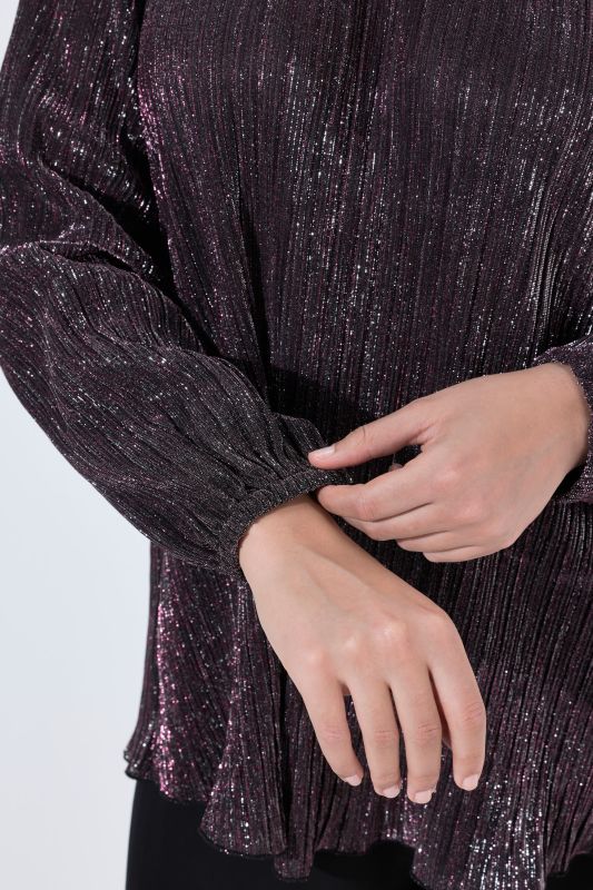 Glitter Knit Long Sleeve Blouse