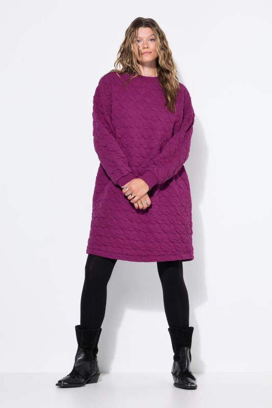 Sweat mini dress, oversized, HEART quilting