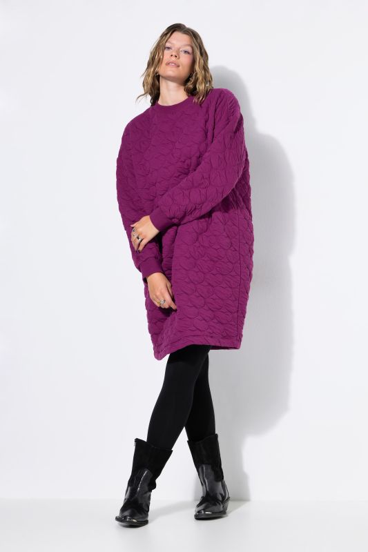 Sweat mini dress, oversized, HEART quilting