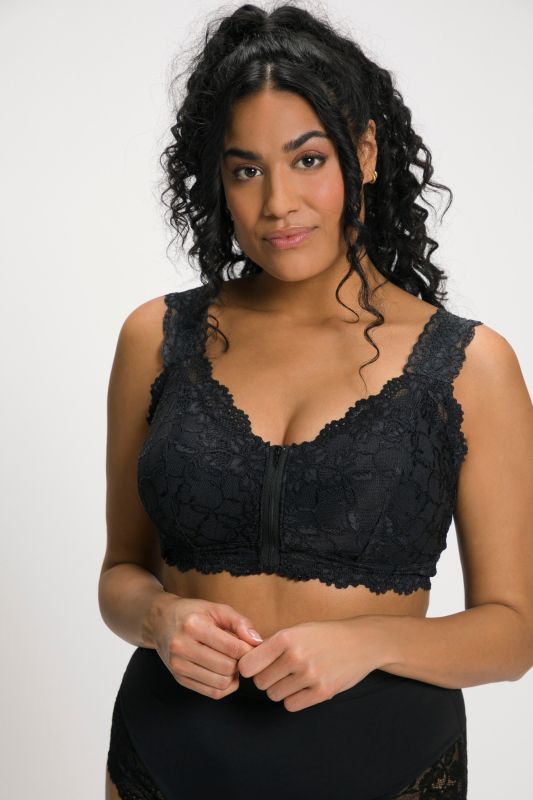 Lace Zip Front Versatile Wirefree Bustier