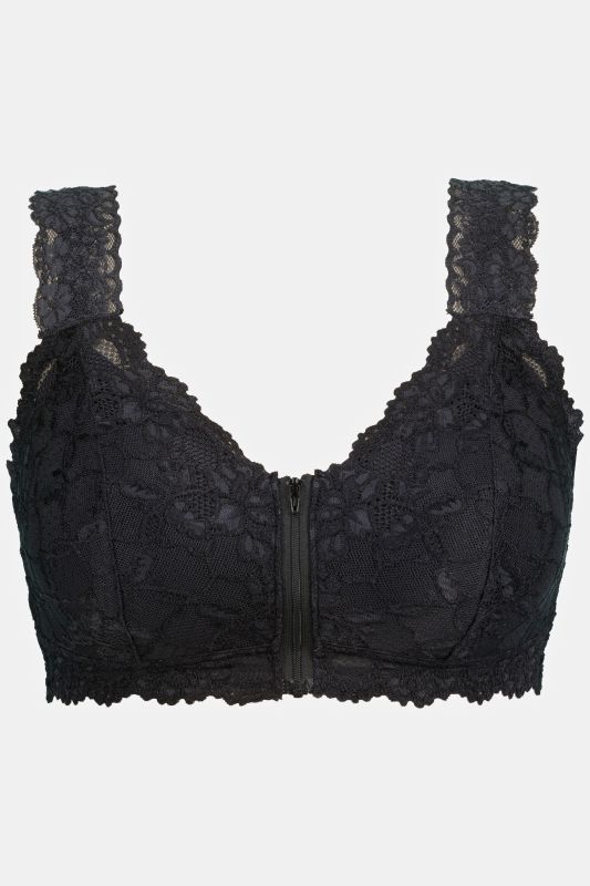 Lace Zip Front Versatile Wirefree Bustier