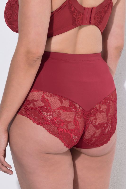 Lace Detail Stretch Microfiber High Rise Panty