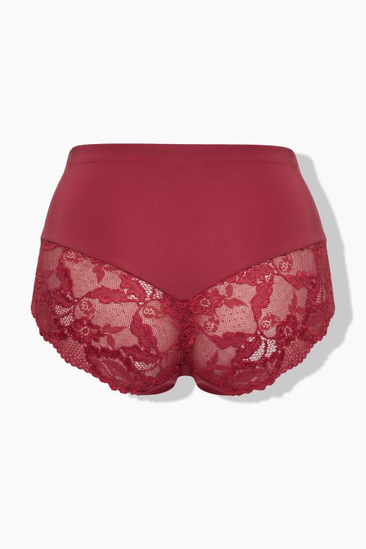 Lace Detail Stretch Microfiber High Rise Panty