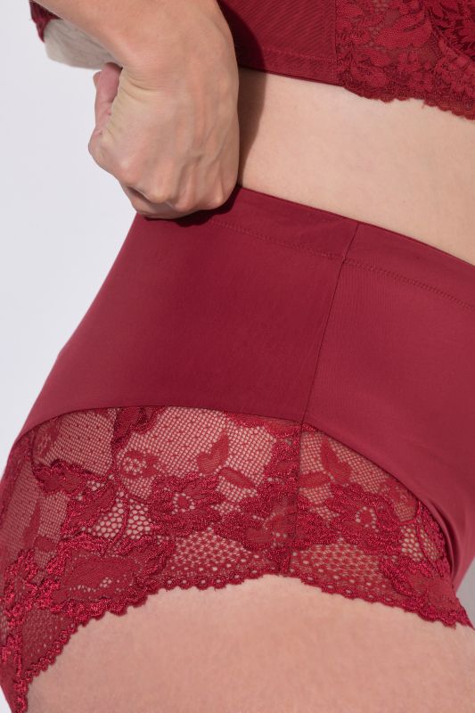 Lace Detail Stretch Microfiber High Rise Panty
