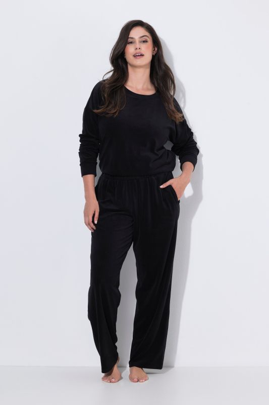Textured Stripe Wide Leg Marlene Fit Stretch Knit Lounge Pants
