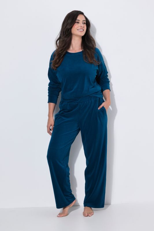 Textured Stripe Wide Leg Marlene Fit Stretch Knit Lounge Pants