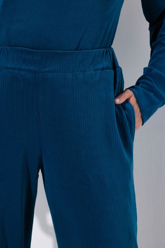 Textured Stripe Wide Leg Marlene Fit Stretch Knit Lounge Pants