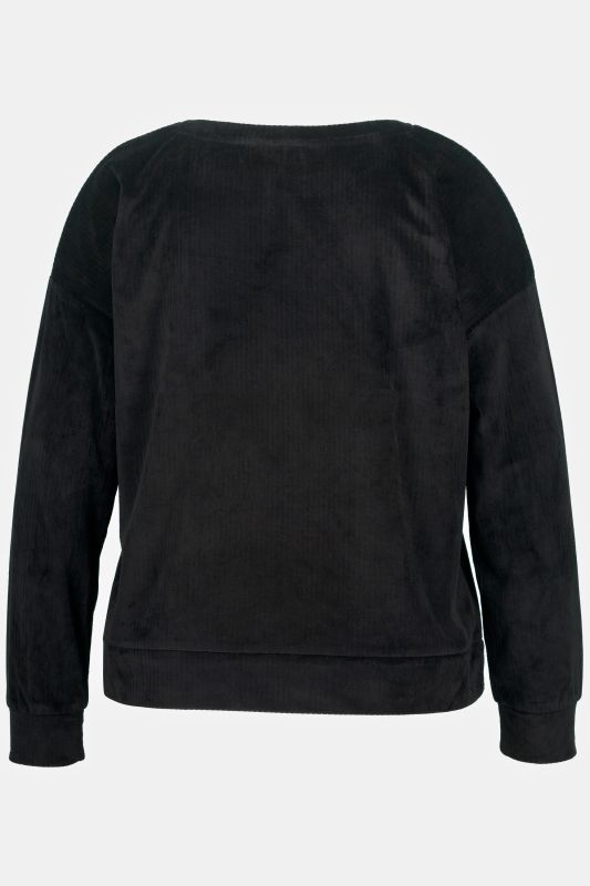 Textured Stripe Stretch Knit Oversized Fit Lounge Top