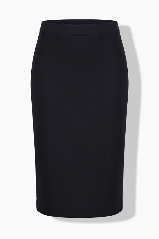 Straight Elastic Waist Stretch Knit Skirt