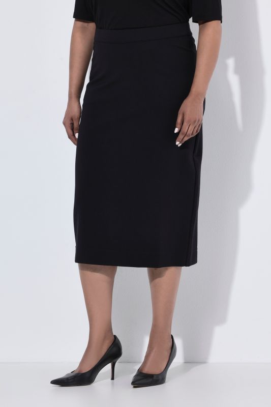 Straight Elastic Waist Stretch Knit Skirt