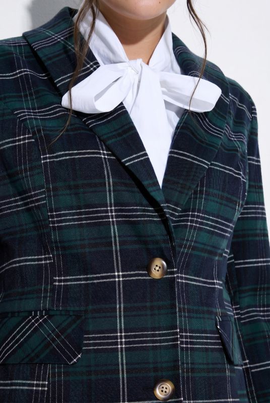Plaid Longline Blazer