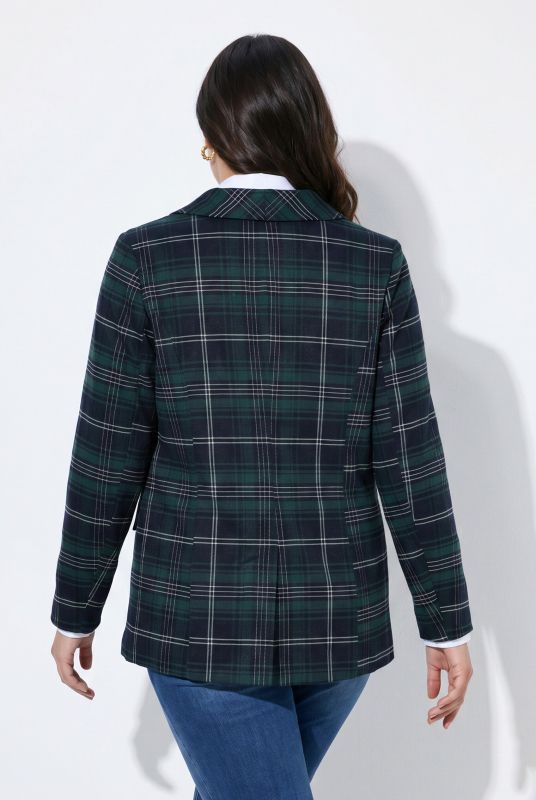 Plaid Longline Blazer