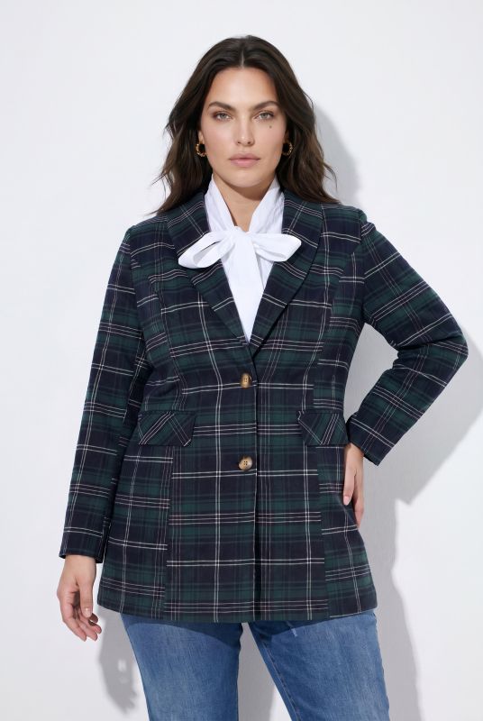Plaid Longline Blazer