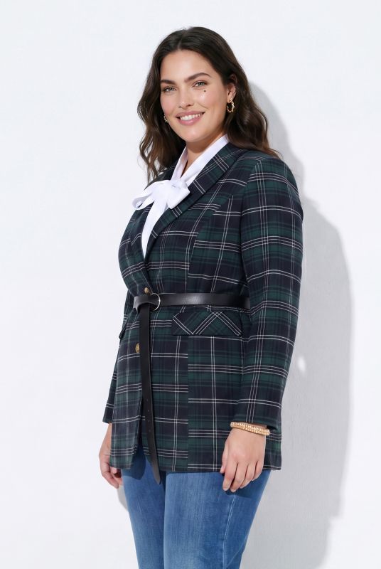 Plaid Longline Blazer