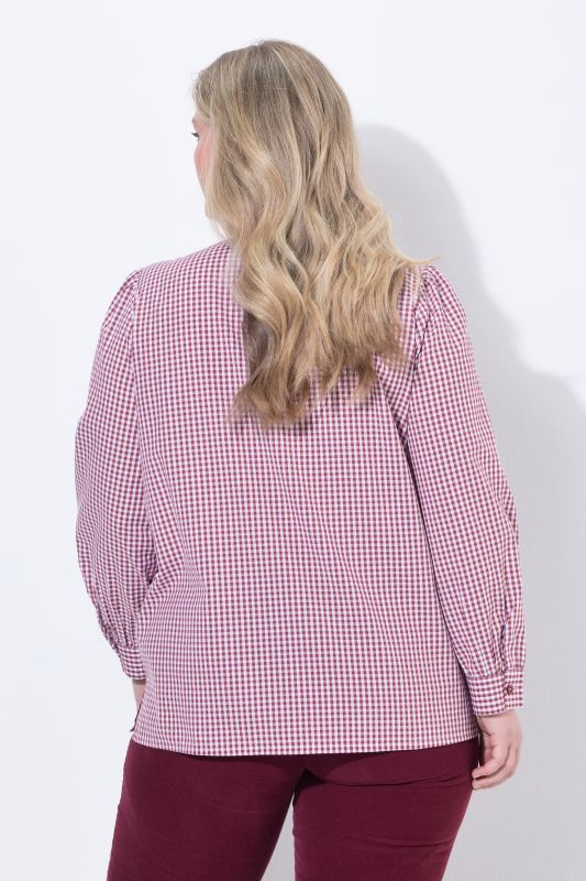Ribbon Necktie Long Sleeve Button Down Blouse