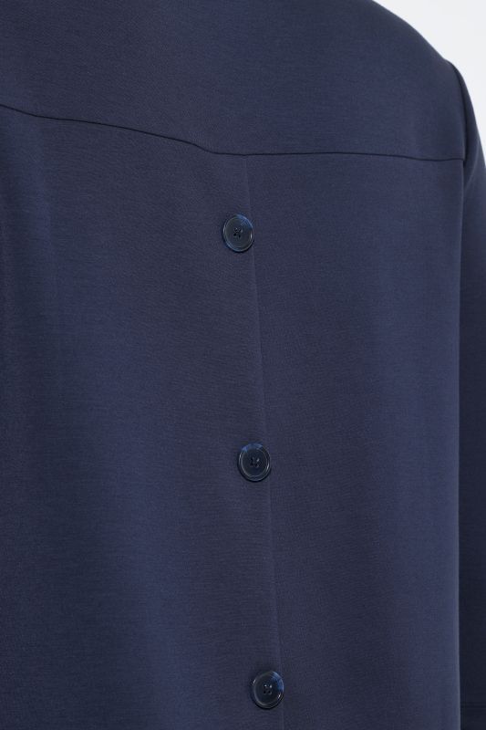 Decorative Button 3/4 Sleeve Sweatshirt