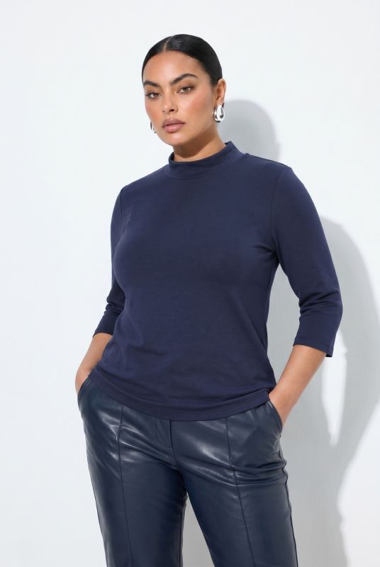 Decorative Button 3/4 Sleeve Sweatshirt