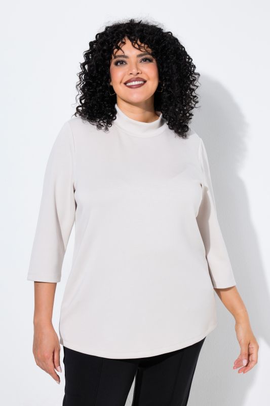 Decorative Button 3/4 Sleeve Sweatshirt