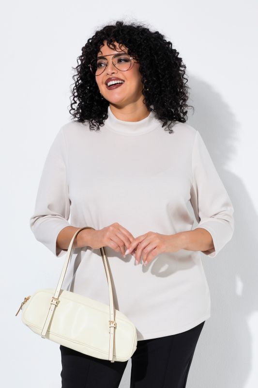 Decorative Button 3/4 Sleeve Sweatshirt