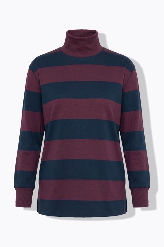 Eco Cotton Striped Turtleneck Sweatshirt