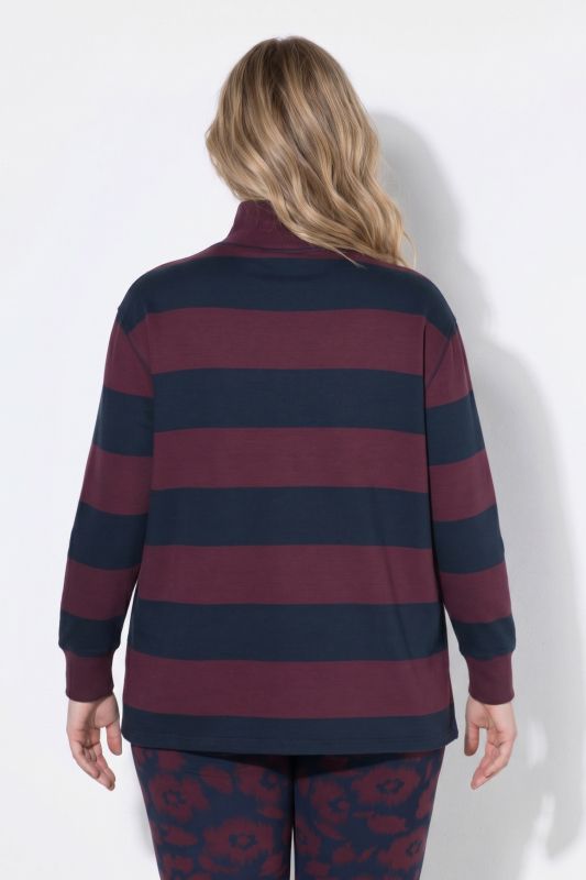 Eco Cotton Striped Turtleneck Sweatshirt