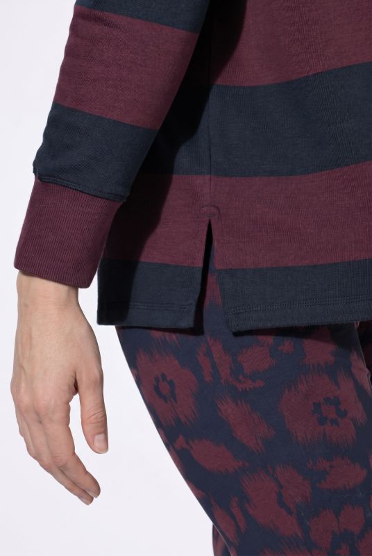 Eco Cotton Striped Turtleneck Sweatshirt