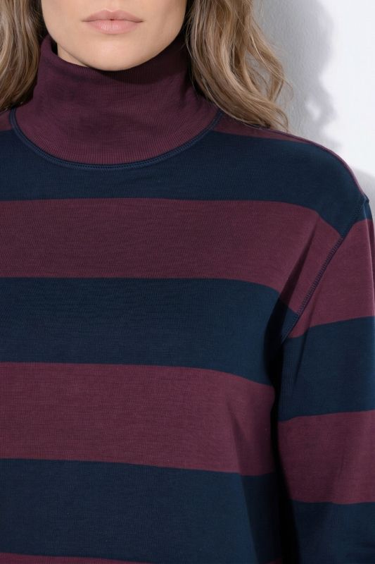 Eco Cotton Striped Turtleneck Sweatshirt
