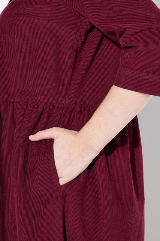 3/4 Sleeve Corduroy Dress