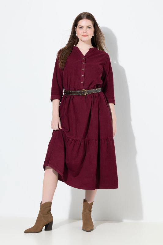 3/4 Sleeve Corduroy Dress
