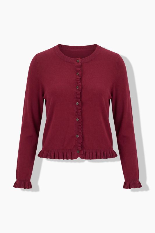 Ruffle Cuff Long Sleeve Cardigan