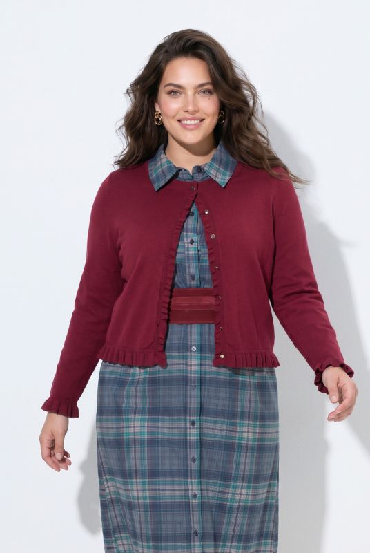 Ruffle Cuff Long Sleeve Cardigan