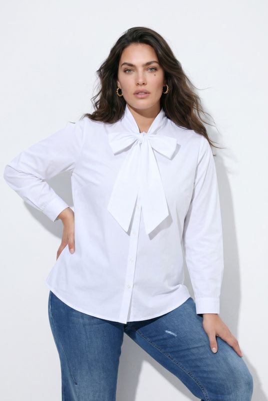 Lavalliere Button-Down Blouse