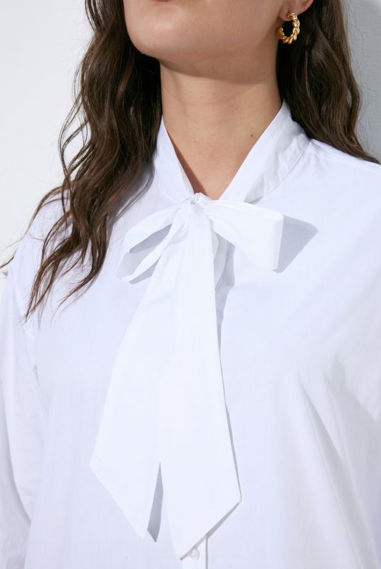 Lavalliere Button-Down Blouse
