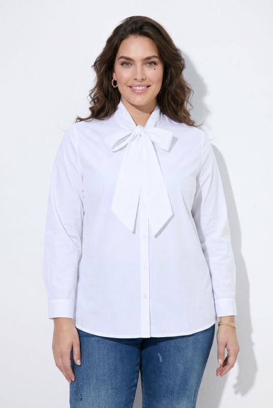 Lavalliere Button-Down Blouse