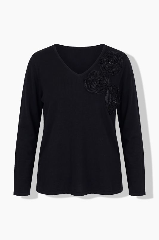 Dimensional Flower Beaded Sweatshirt