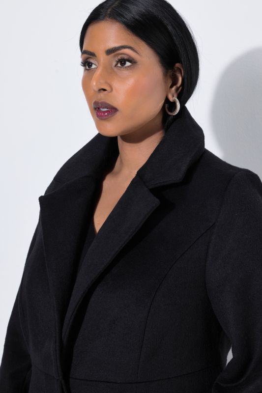 Faux Fur Collared A-Line Coat