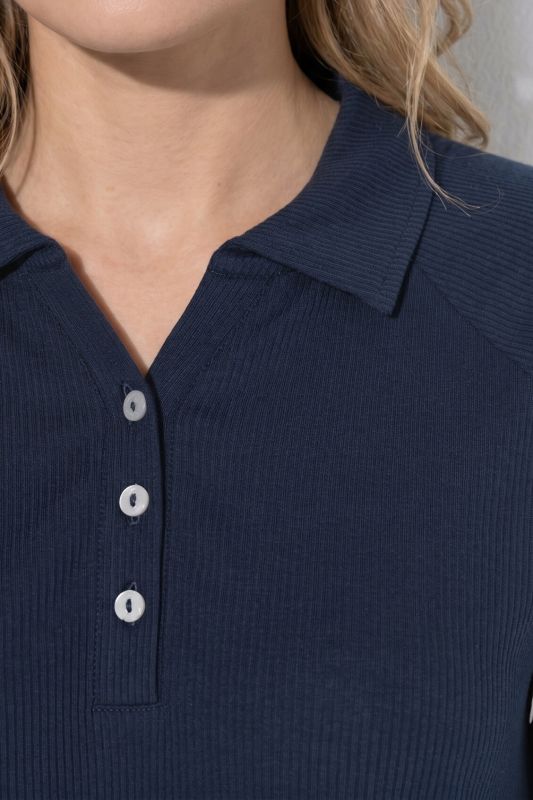 Eco Cotton Ribbed Long Sleeve Polo