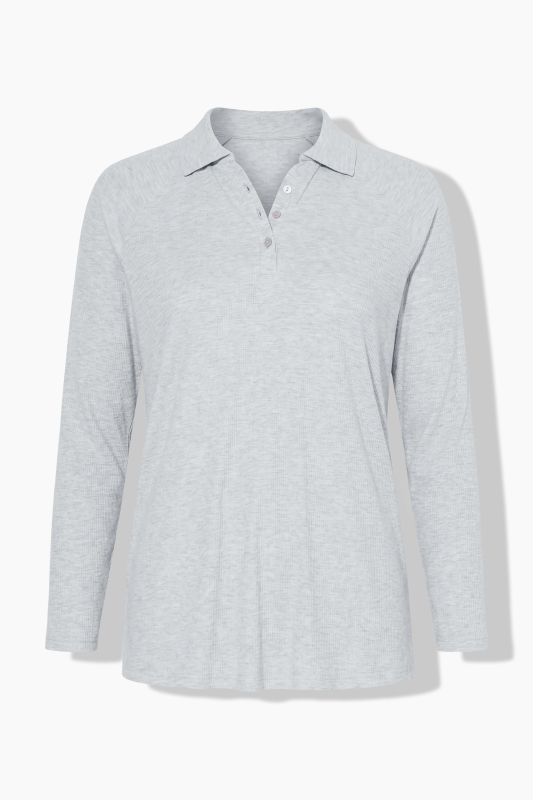 Eco Cotton Ribbed Long Sleeve Polo