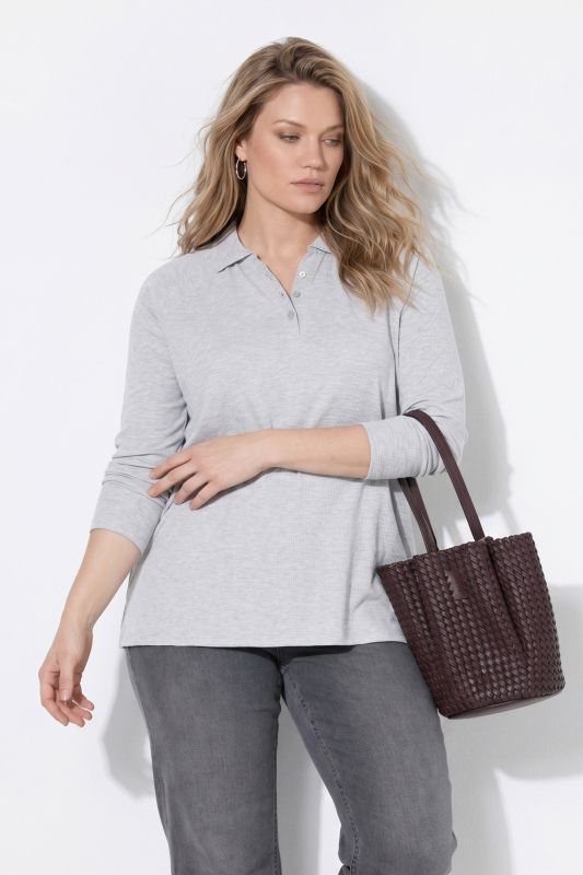 Eco Cotton Ribbed Long Sleeve Polo