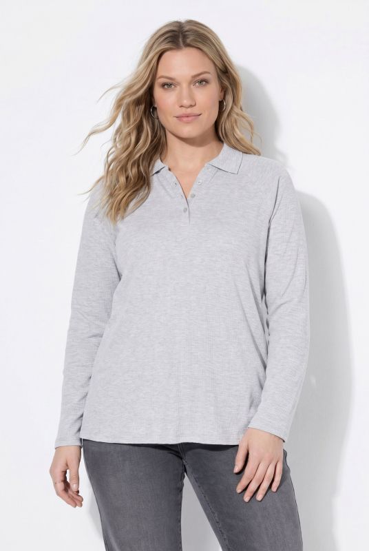 Eco Cotton Ribbed Long Sleeve Polo