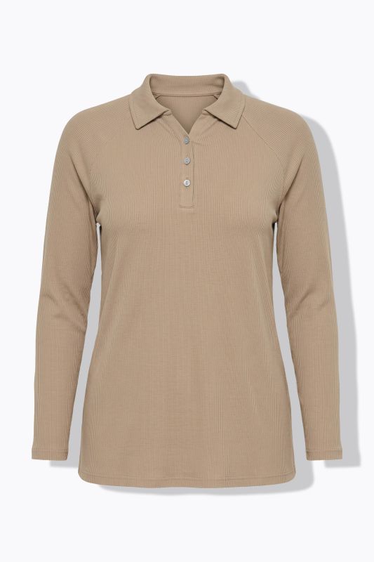 Eco Cotton Ribbed Long Sleeve Polo